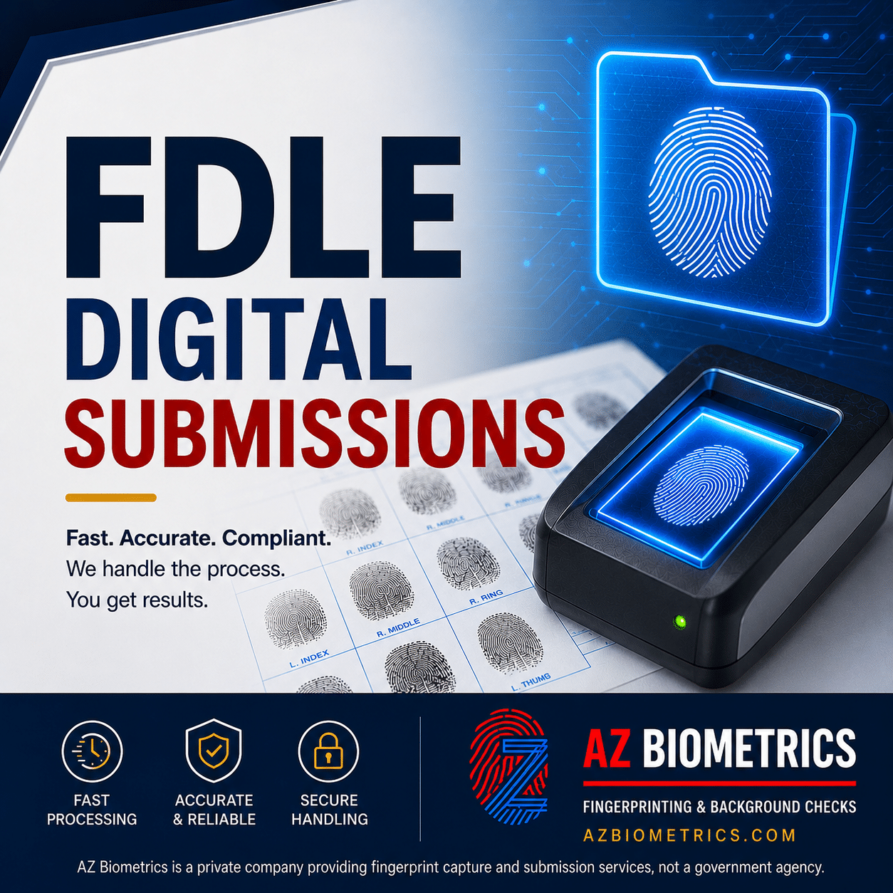 Graphic representing AZB's FDLE Submission service